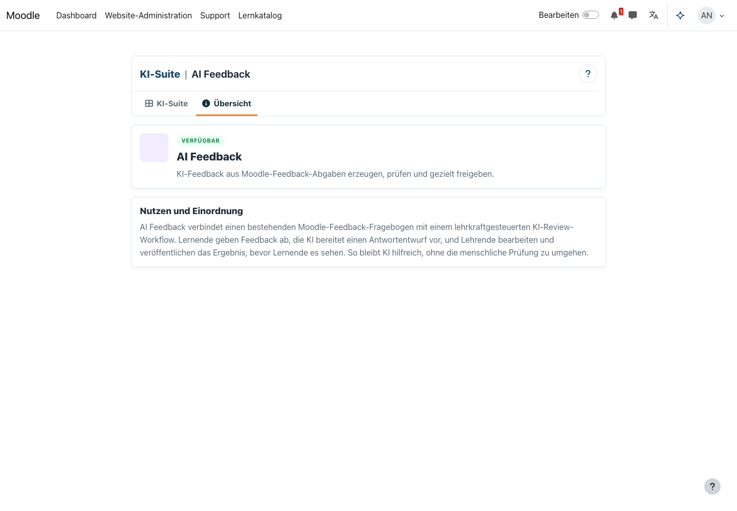 KI Feedback im Feature-Überblick